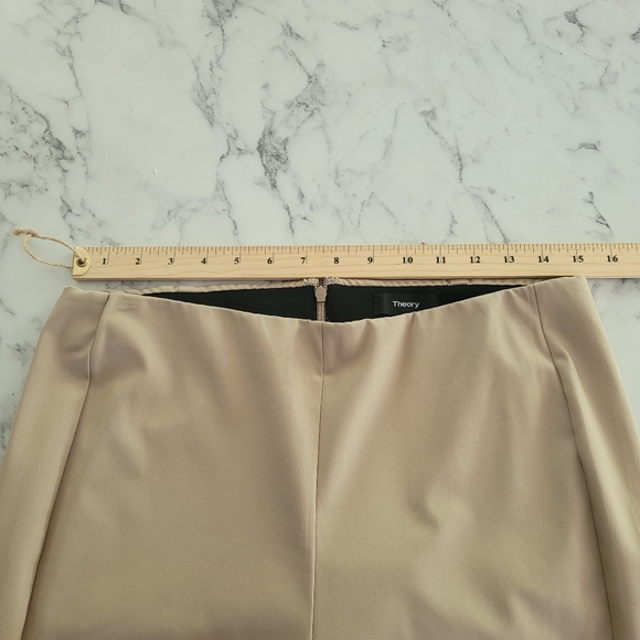 Theory Navalane Becker Stretch Ponte Skinny Pant Tan Size 12 Elastic Waist - Picture 9 of 12